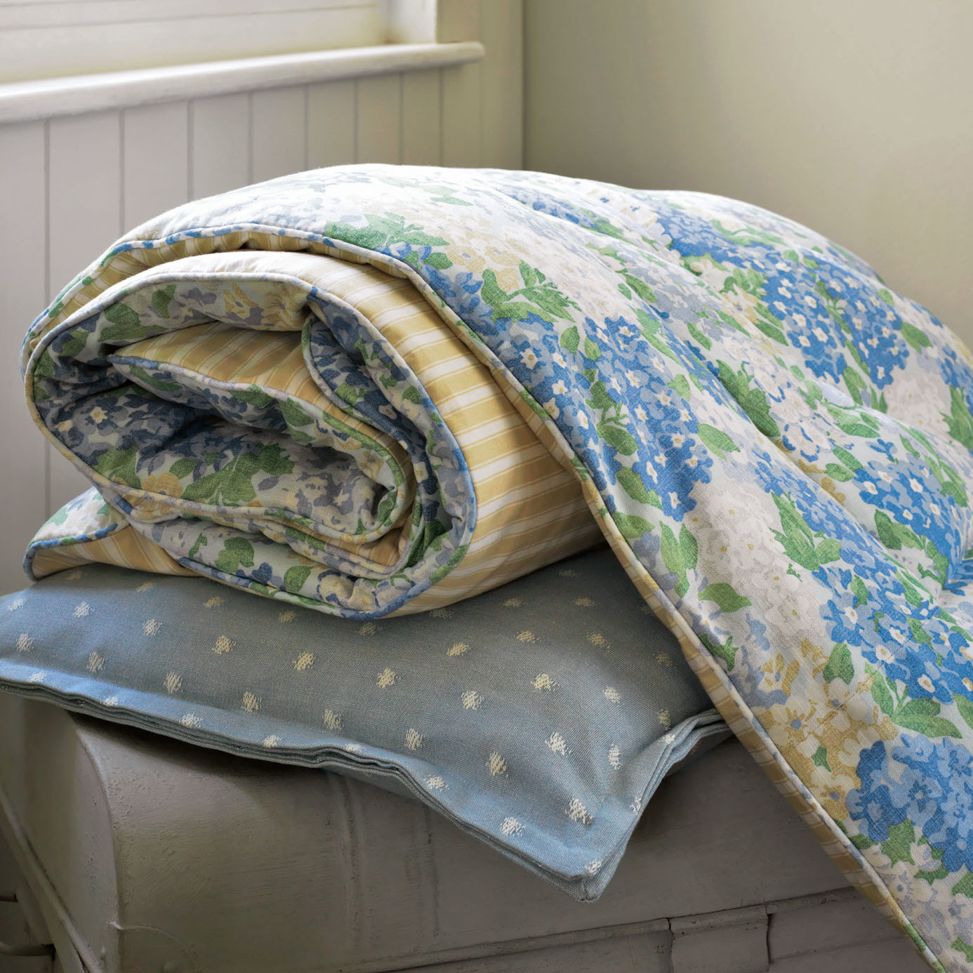 Cottage Garden Sky/Periwinkle Fabric by SAN